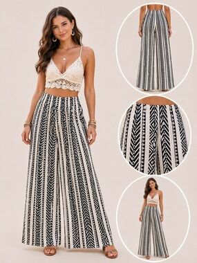 062 Juniper Blu Boho Wide Leg Pants